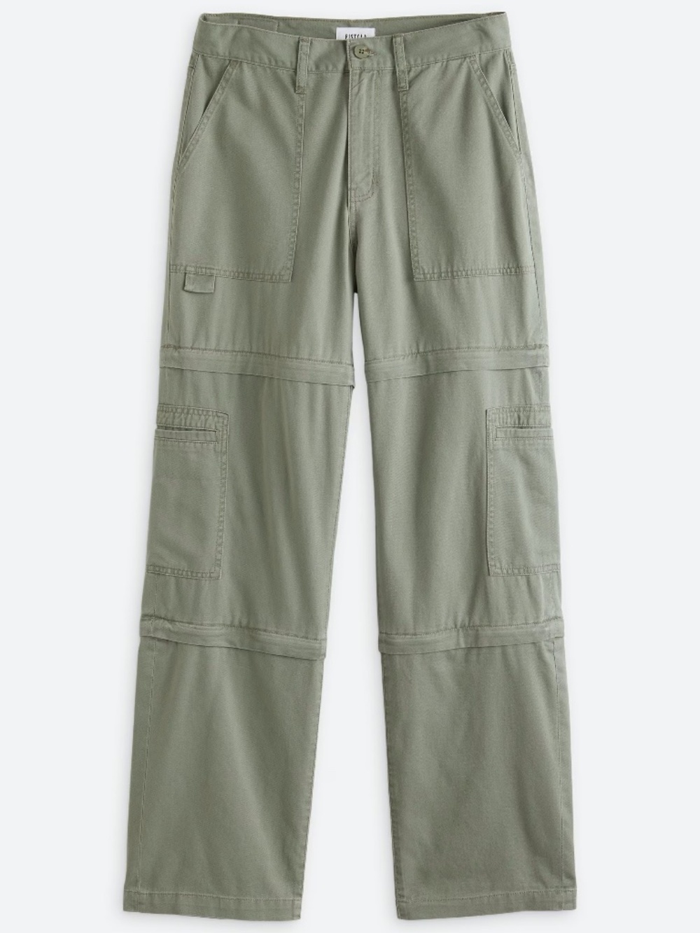Pistola Aiden Mid Rise Zip Off Cargo Pant in Olive Size 29